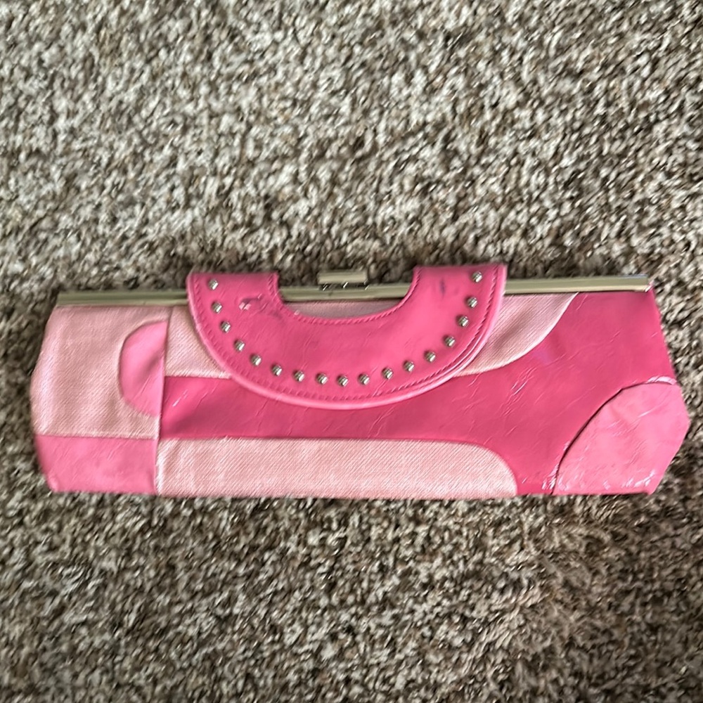 Bakers Pink Studded Clutch